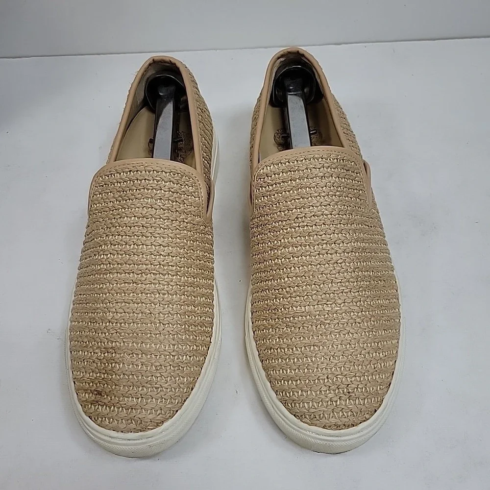 Vince Camuto Woven Slip On Shoes Beige Raffia Loafer Casual Women 7.5